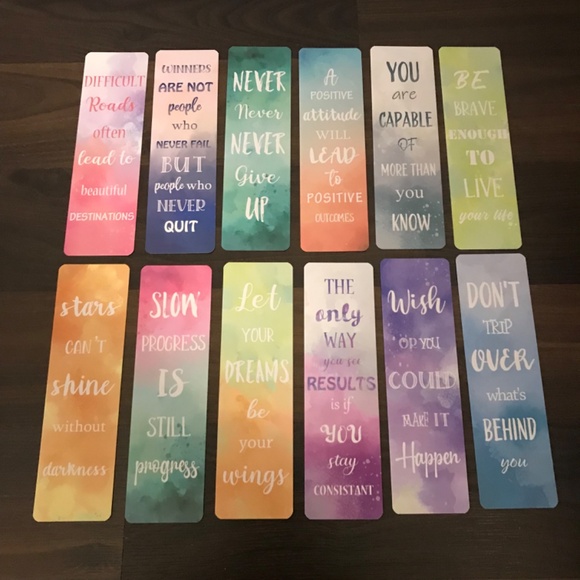 NEW 24 COUNT Set Assorted Quote Bookmarks Pages Double Sided Feminine Motivation - Picture 2 of 6